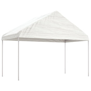 Paviljong med tak vit 15,61x4,08x3,22 m polyeten