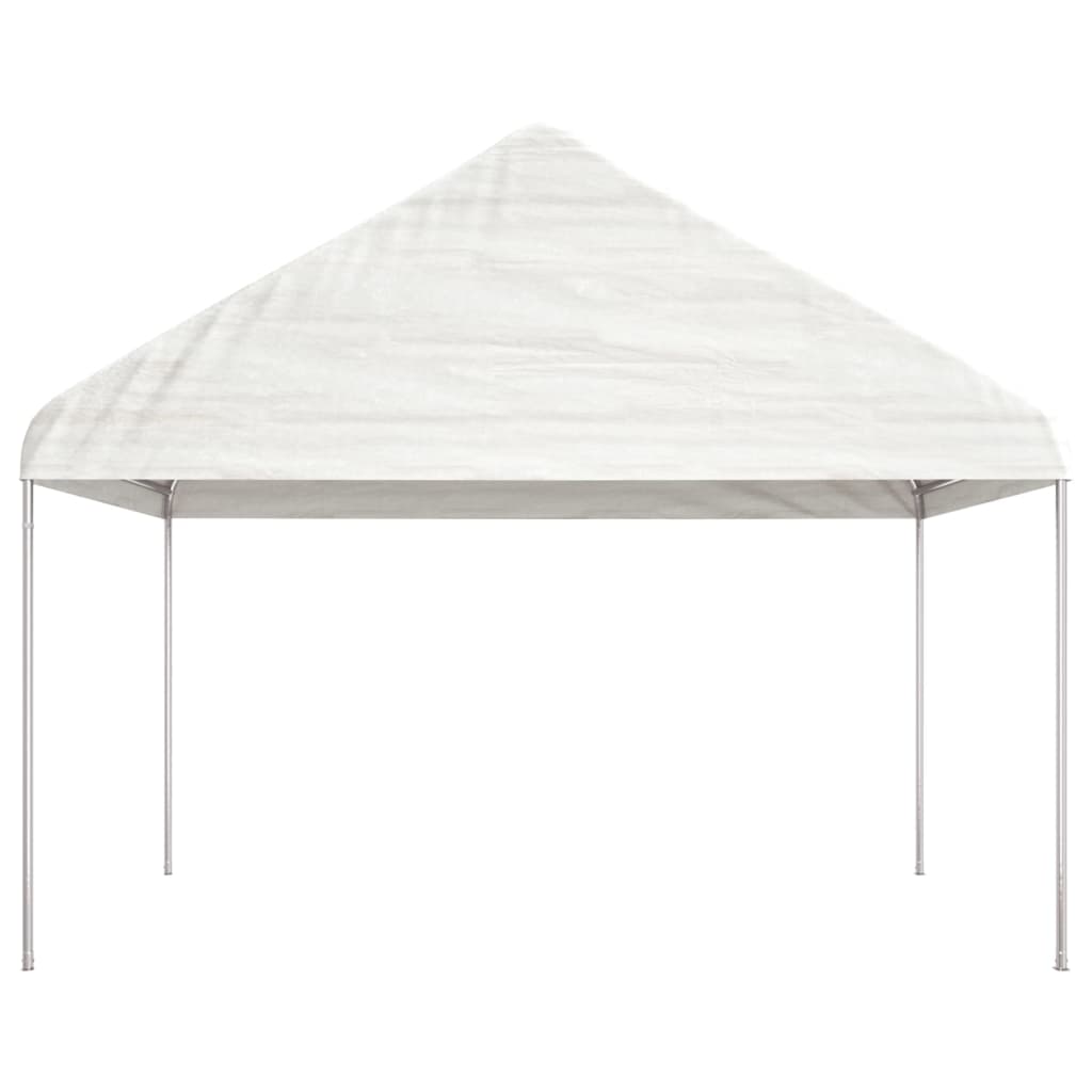 Paviljong med tak vit 15,61x4,08x3,22 m polyeten