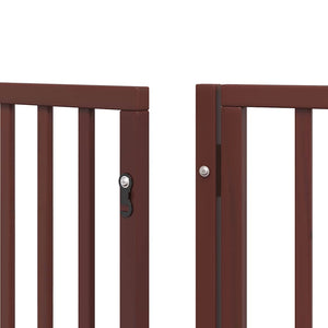 Hundgrind med dörr vikbar 12 paneler brun 600 cm poppel