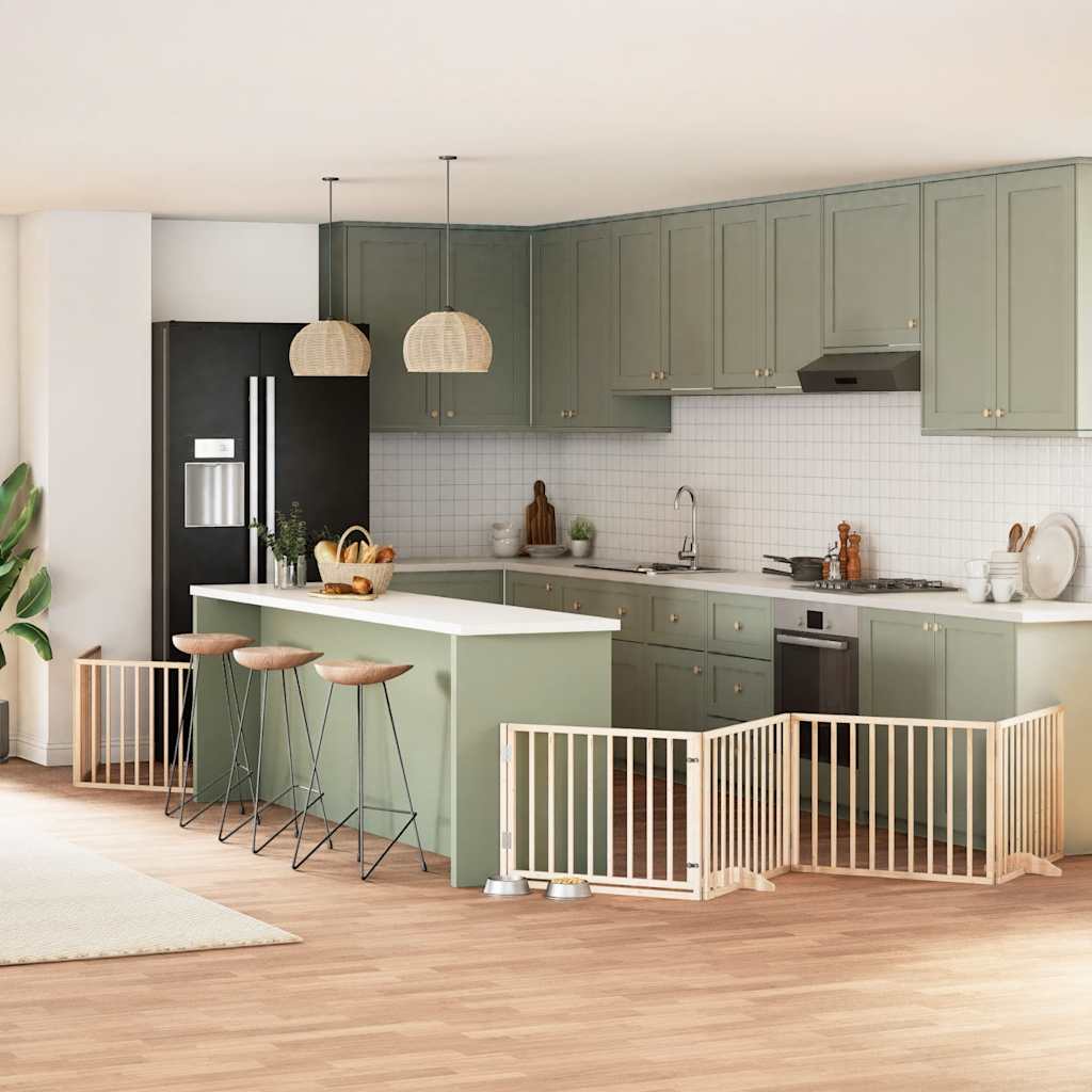 Hundgrind med dörr vikbar 10 paneler 800 cm poppel