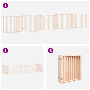 Hundgrind med dörr vikbar 10 paneler 800 cm poppel