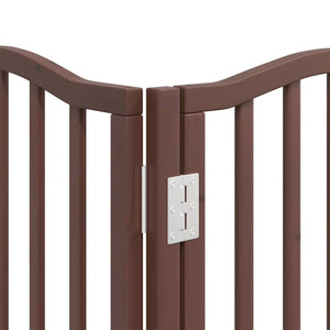 Hundgrind med dörr vikbar 15 paneler brun 750 cm poppel