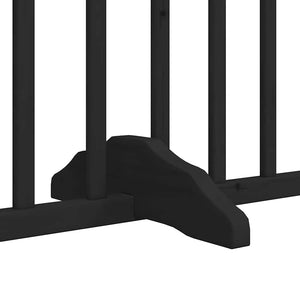 Hundgrind med dörr vikbar 12 paneler svart 960 cm poppel