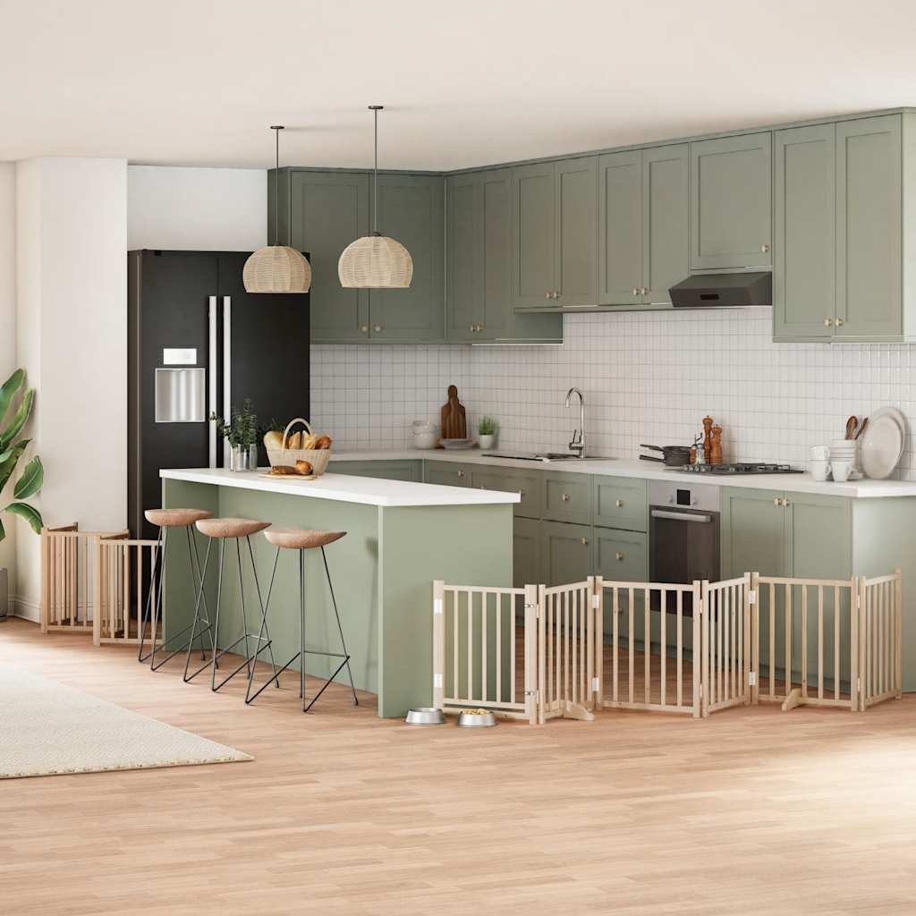 Hundgrind med dörr vikbar 12 paneler 600 cm poppel