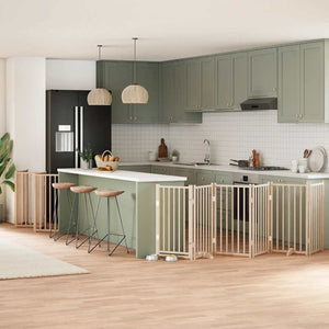 Hundgrind med dörr vikbar 15 paneler 750 cm poppel