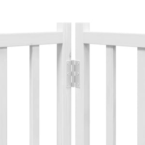 Hundgrind med dörr vikbar 12 paneler vit 600 cm poppel