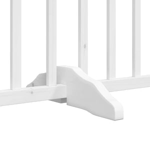 Hundgrind med dörr vikbar 15 paneler vit 750 cm poppel