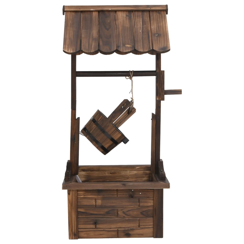 Vattenbrunn med pump 57x50x112 cm massivt granträ