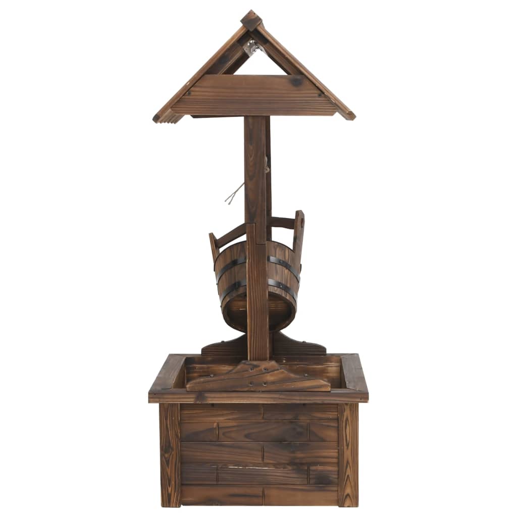 Vattenbrunn med pump 57x50x112 cm massivt granträ