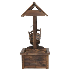 Vattenbrunn med pump 57x50x112 cm massivt granträ