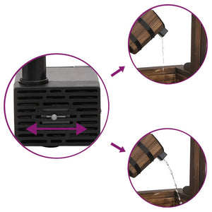 Vattenbrunn med pump 57x50x112 cm massivt granträ