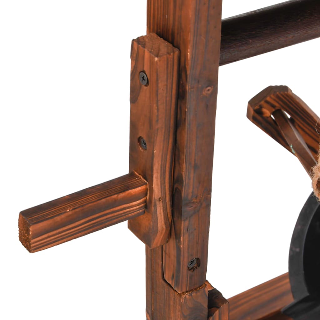 Vattenbrunn med pump 57x50x112 cm massivt granträ