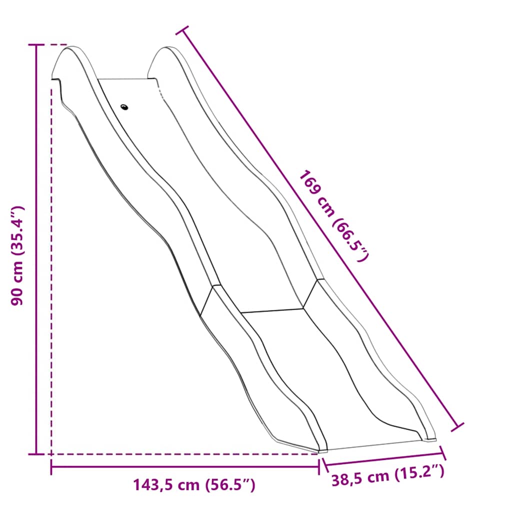 Rutschkana blå 174x38 cm polypropen