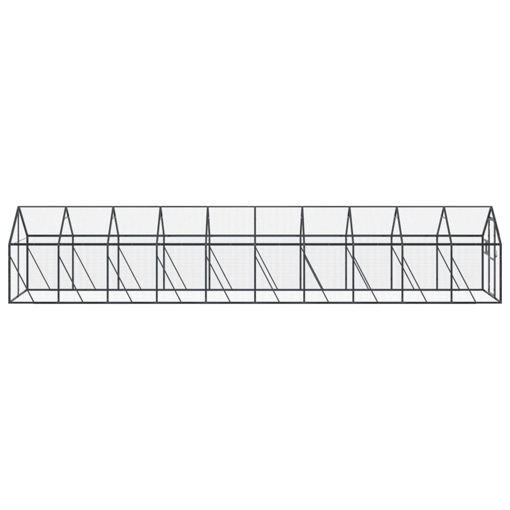 Fågelvoljär antracit 1,79x10x1,85 m aluminium