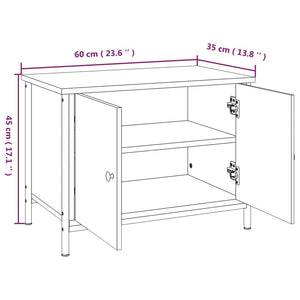 Tv-bänk med dörrar rökfärgad ek 60x35x45 cm konstruerat trä