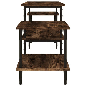 Tv-bänk rökfärgad ek 117x35x52 cm konstruerat trä