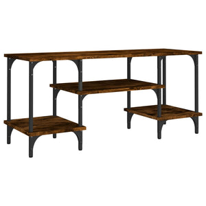 Tv-bänk rökfärgad ek 102x35x45,5 cm konstruerat trä