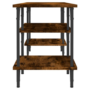 Tv-bänk rökfärgad ek 102x35x45,5 cm konstruerat trä