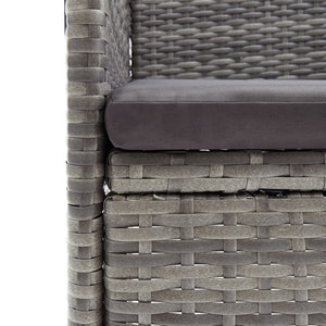 Matgrupp för trädgården med dynor grå och svart