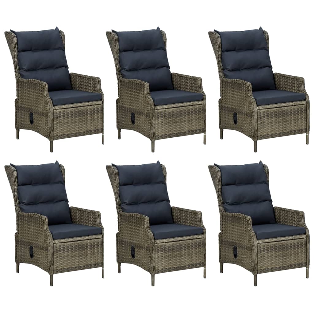 Matgrupp för trädgården 7 delar konstrotting brun