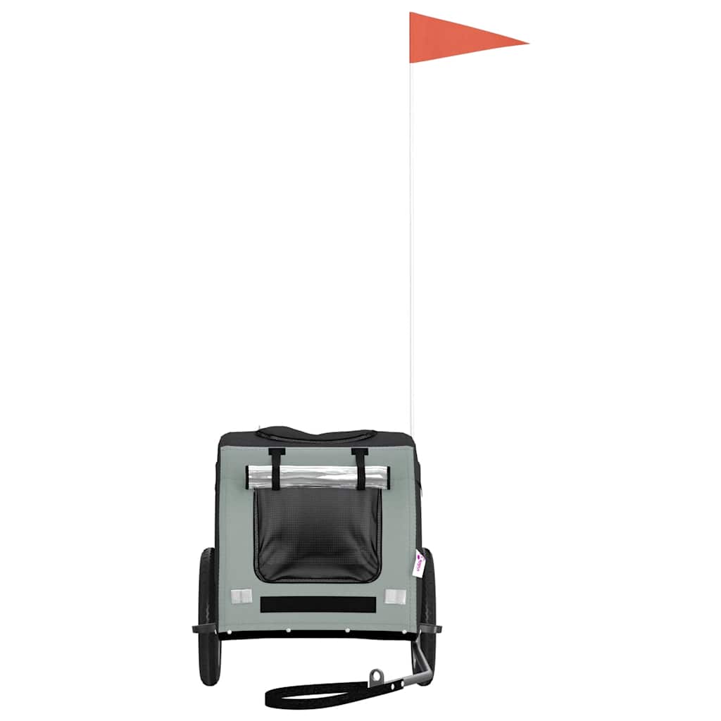 Cykelvagn för djur grå och svart oxfordtyg och järn