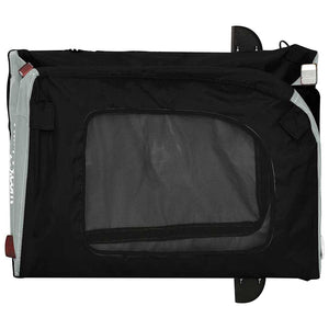 Cykelvagn för djur grå och svart oxfordtyg och järn