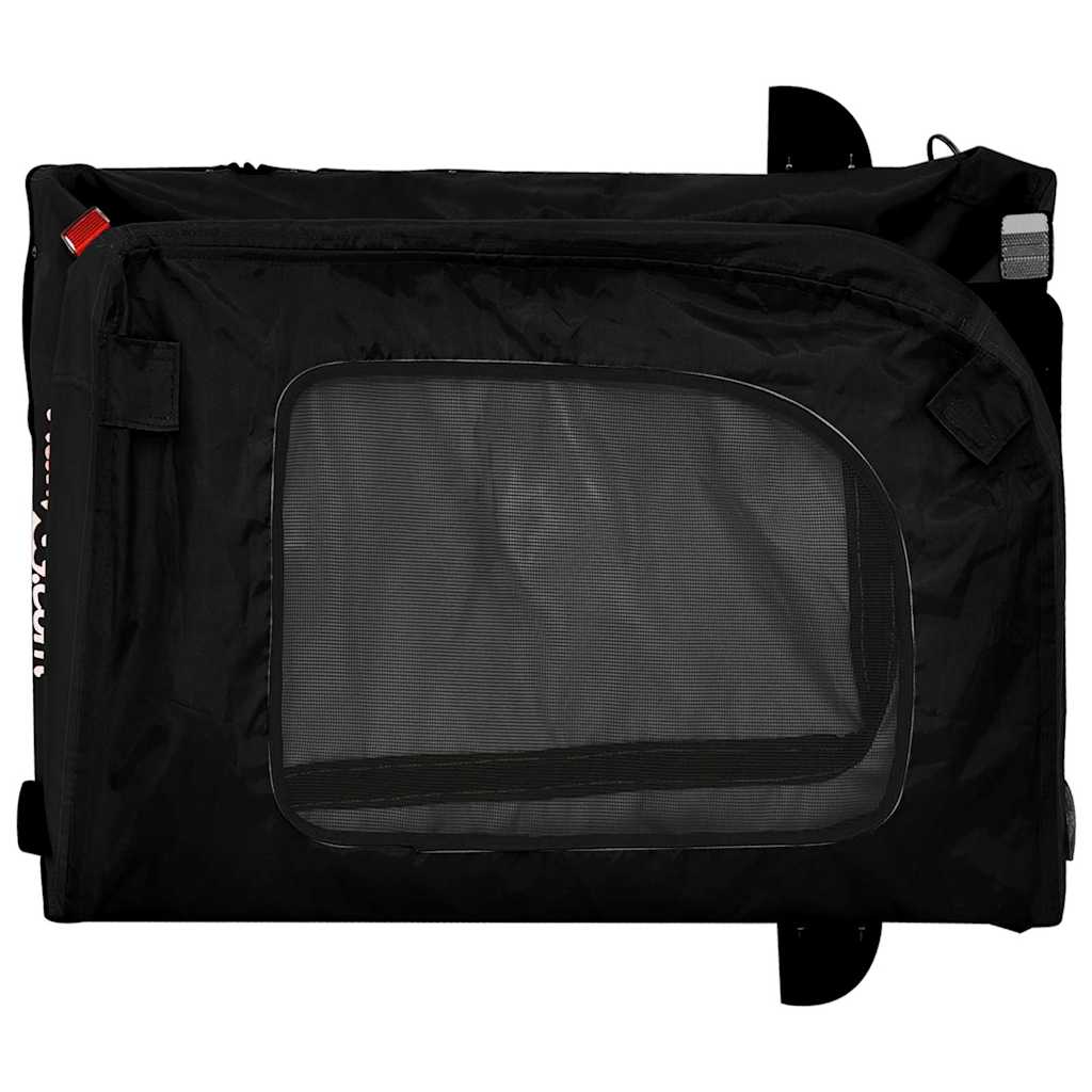 Cykelvagn för djur svart oxfordtyg och järn