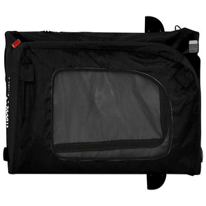 Cykelvagn för djur svart oxfordtyg och järn