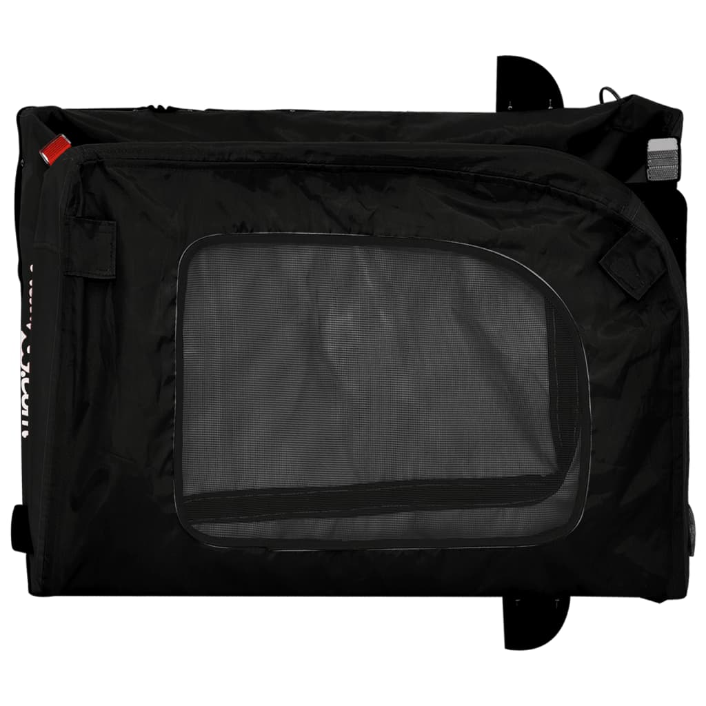 Cykelvagn för djur svart oxfordtyg och järn