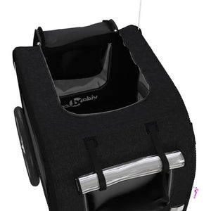 Cykelvagn för djur svart oxfordtyg och järn