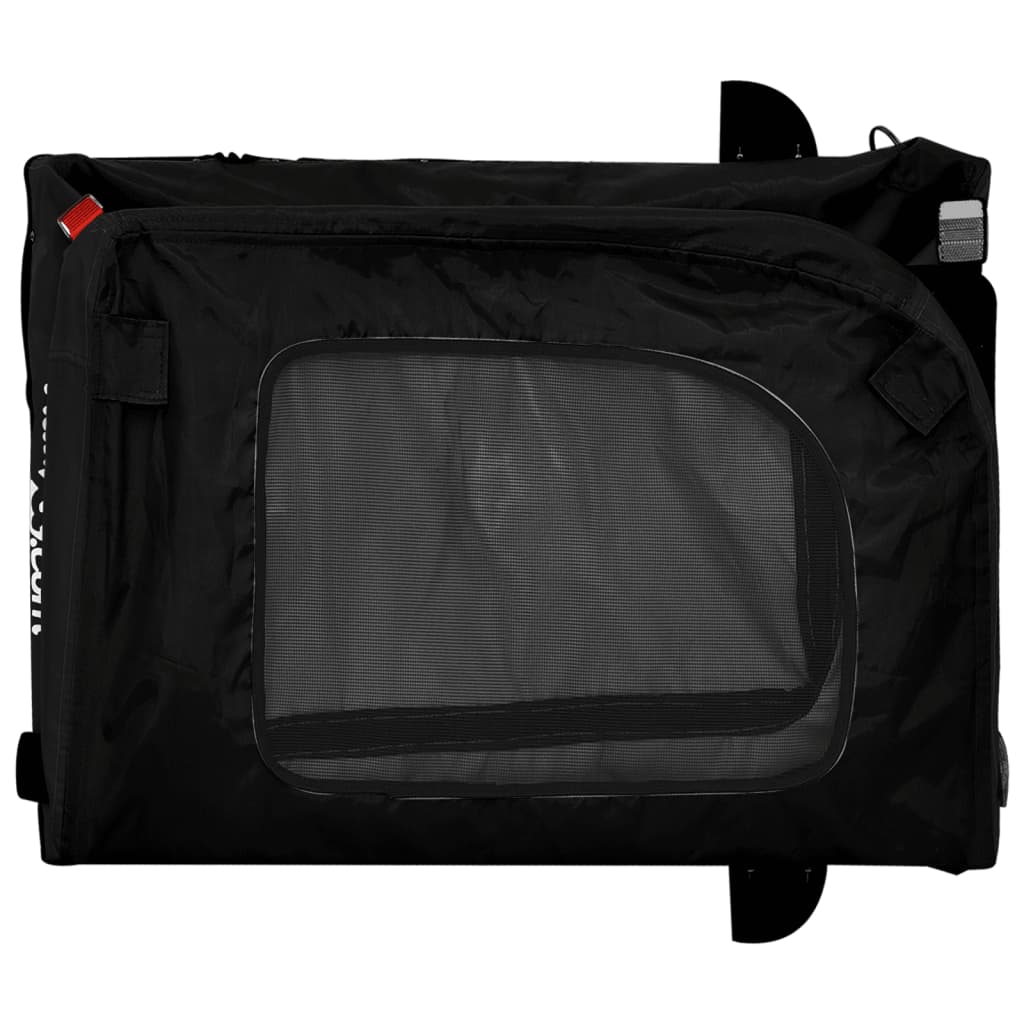 Cykelvagn för djur svart oxfordtyg och järn