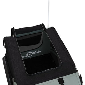 Cykelvagn för djur svart och grå oxfordtyg och järn