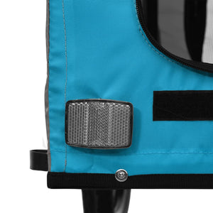 Cykelvagn för djur blå och grå oxfordtyg och järn