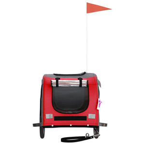 Cykelvagn för djur röd och grå oxfordtyg och järn