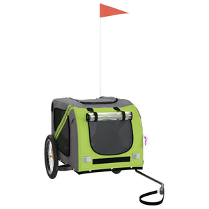 Cykelvagn för djur grön och grå oxfordtyg och järn