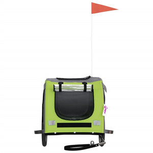 Cykelvagn för djur grön och grå oxfordtyg och järn