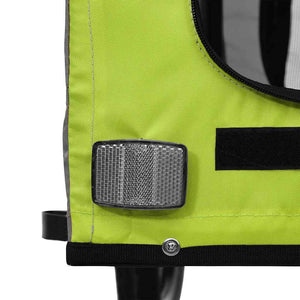 Cykelvagn för djur grön och grå oxfordtyg och järn