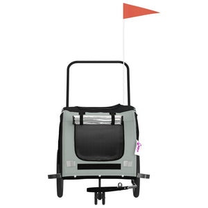 Cykelvagn för djur grå och svart oxfordtyg och järn