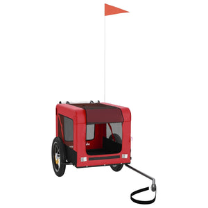 Cykelvagn för djur röd och svart oxfordtyg och järn