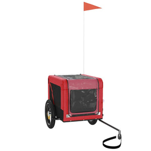 Cykelvagn för djur röd och svart oxfordtyg och järn