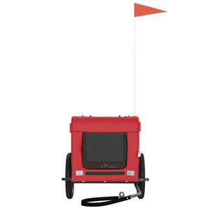 Cykelvagn för djur röd och svart oxfordtyg och järn