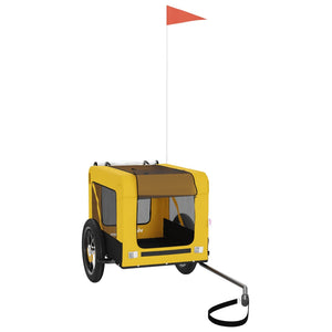 Cykelvagn för djur gul och svart oxfordtyg och järn