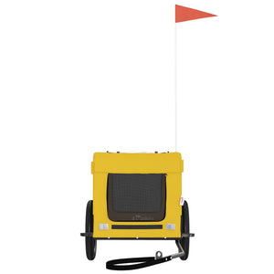 Cykelvagn för djur gul och svart oxfordtyg och järn