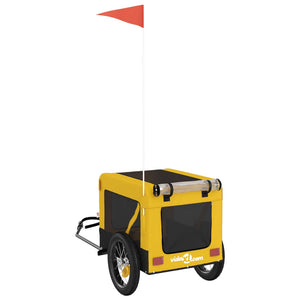 Cykelvagn för djur gul och svart oxfordtyg och järn