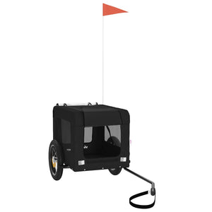 Cykelvagn för djur svart oxfordtyg och järn