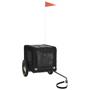 Cykelvagn för djur svart oxfordtyg och järn