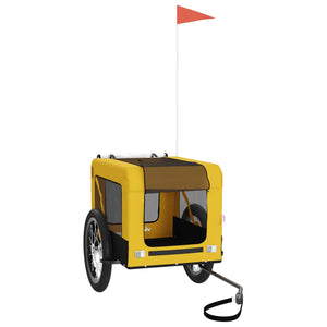 Cykelvagn för djur gul och svart oxfordtyg och järn