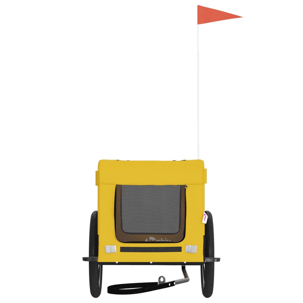 Cykelvagn för djur gul och svart oxfordtyg och järn