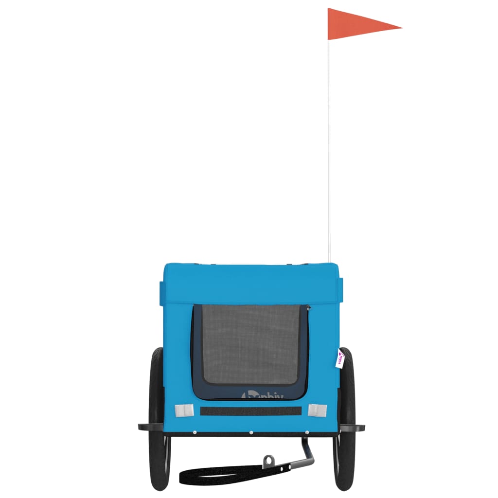 Cykelvagn för djur blå och svart oxfordtyg och järn