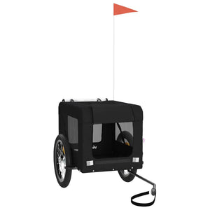 Cykelvagn för djur svart oxfordtyg och järn